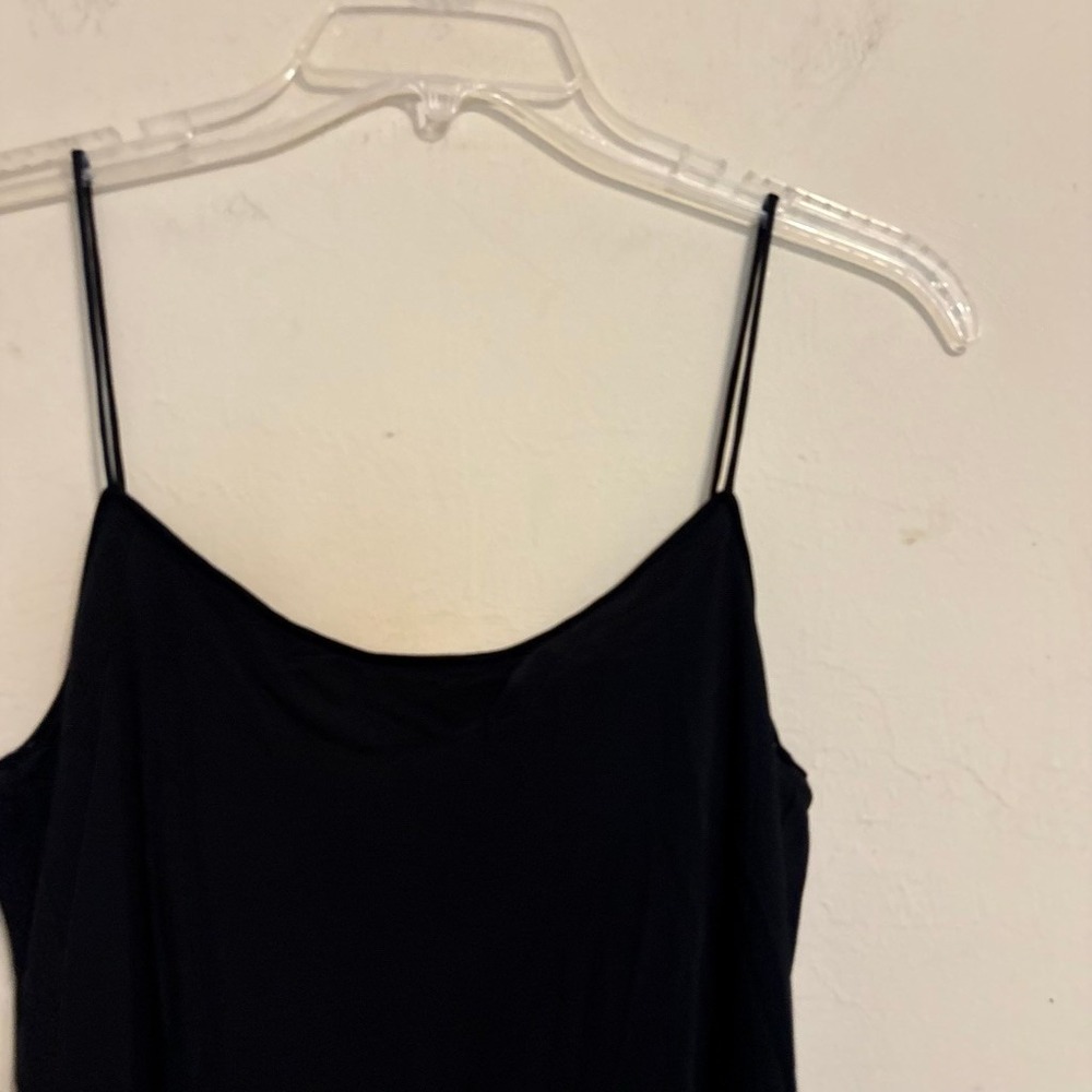 Theory Rib WB Dress Silk Combo K0402601 Black Small Sleeveless Midi Silk Dress - Picture 13 of 16